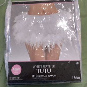 White feather tutu, adult size, new in pkg